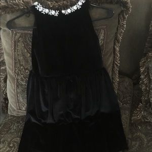 Size 7 girls black velvet sleeveless holiday dress